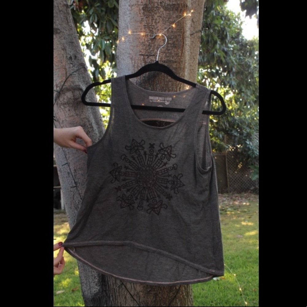 Gray Embroidered Mandala Shirt